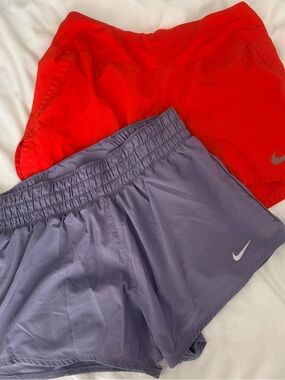2 Pairs Nike Red & Lavender Running Shorts size Small
